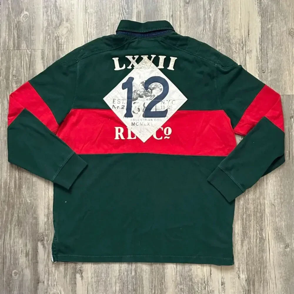 Vintage Polo Ralph Lauren Denmark RLPC County Jockey Club Rugby Long Sleeve XL - Picture 4 of 6